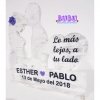 silueta pareja y corazón frase