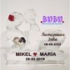 portaecografia en madera papas con corazón frase