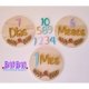 Placas cumplemeses en madera para las fotografias de cada mes del bebé