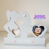 SILUETA PORTAECO DE LOS PAPAS EN MADERA PARA ECOGRAFIA PERSONALIZADA