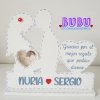 SILUETA PORTAECO DE LOS PAPAS EN MADERA PARA ECOGRAFIA PERSONALIZADA